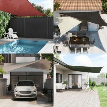 Toldo de vela HDPE 160 g/m² 4x5 m Color Antracita, Beige, Crema, Verde Oscuro
