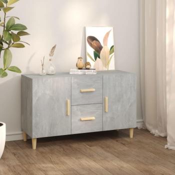 Aparador de hormigón gris 100x36x60 cm madera multicapa