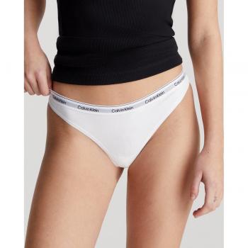 Pack de 3 Tangas Calvin Klein Modern Logo para Mujer, Blanco, Algodón, Talla XL