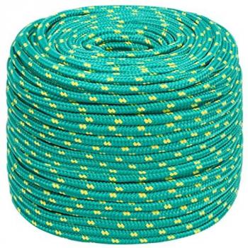 Cuerda de barco polipropileno 6 mm 250 m color amarillo, azul, naranja y verde