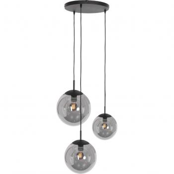 Lámpara colgante de vidrio Bollique negro, 3 luces, Steinhauer - lámpara colgante Bollique led - negro - metal - 40 cm - E27 (casquillo grande) - 3123ZW