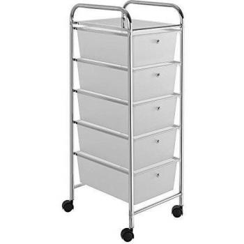 Carrito rainbow style 5 cajones 33x39x95 cm transparente