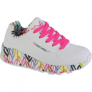 Zapatillas Skechers Uno Lite Lovely Luv - Blancas, Talla 31 para Niña, Diseño Colorido y Plataforma