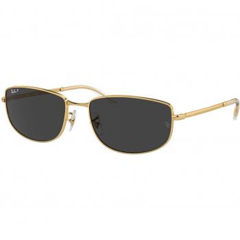 Ray-Ban RB3732 Geometric Gold Polarized Sunglasses for Men, Size 56, Color 001/48