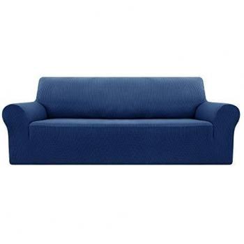 Deconovo Funda para Sofá Cubre de Sillón 3 Plaza Protector Elástica 185 x 83 x 89 cm Azul