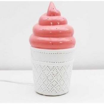 Lámpara de Mesa Sweet Diseño Helado Rosa/Blanco Ø10x18 cm