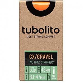 Tubolito Tubo CX/Gravel Ultralight Bicycle Tube 700C Presta Valve 42mm Neon Orange