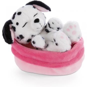 Peluche NICI Perrito Dálmata 12cm En Su Canasto - Peluche de mascota, diseño de cachorro dálmata, tamaño 12 cm, incluye canasto