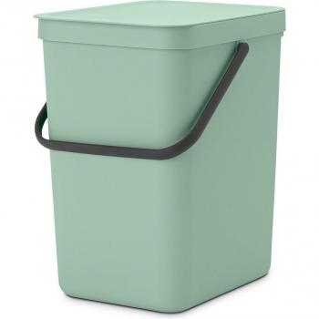 Brabantia Sort & Go Cubo de Basura para Reciclar, 25 Litros, Verde Jade