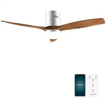 Ventilador de Techo Cecotec EnergySilence Aero 5600 Aqua Irondarkwood Con Luz y Mando a Distancia, 40W, Wifi, IP44, 6 Velocidades, 3 Aspas, Tempor