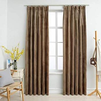 vidaXL Cortinas Opacas con Ganchos