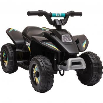 HOMCOM Quad Eléctrico para Niños 18-36 Meses Vehículo Cuatrimoto Batería 6V Avance Retroceso Carga 20 kg 72x40x45,5 cm Negro/R