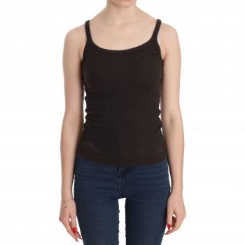 PINK MEMORIES Dark Brown Sleeveless Spaghetti Strap Blouse - IT42|M, Size: S, Cotton