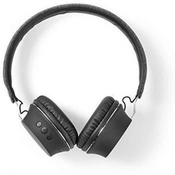 Nedis - Auriculares de tela Bluetooth® - V5.0 - Inalámbricos - De diadema - Controladores de 40 mm - Tiempo de reproducción de 18 horas - Micrófono integrado - Ión de litio integrado - Antracita/negro