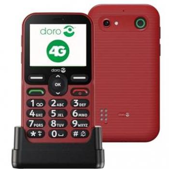 Teléfono Móvil Doro Leva E10 Rojo 2.4 4G para Personas Mayores con Teclas de Alto Contraste y Audio Claro