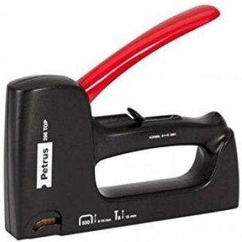 PETRUS 66786 - Clavadora modelo 295 Top para Grapas 530/4-6-8-10-12-14 mm y pins 8/15 mm color negro