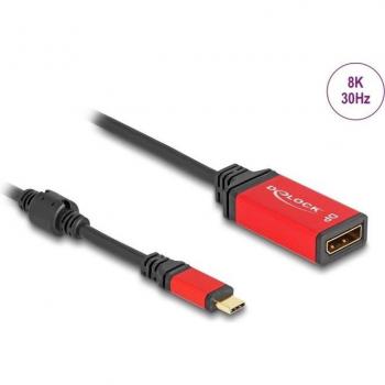 Adaptador USB Type-C a DisplayPort 8K 30Hz con HDR Rojo (0,2 m)