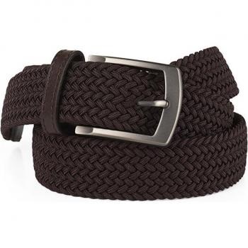 Cinturón Elástico para Hombre Jaslen 501105 - Cinturón de Metal, Ideal para Uso Diario, Elegante Color Marrón