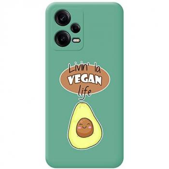 Funda Silicona Líquida Verde Vegan Life para Xiaomi Redmi Note 12 Pro+ Plus 5G con Dibujos