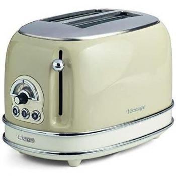 Ariete 155 Tostador Vintage, 810 W, Metal, 2 Ranuras, Beige