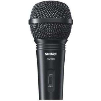 Micrófono Dinámico Unidireccional Cardioide Shure SV200 Negro para Karaoke y Uso Multifuncional