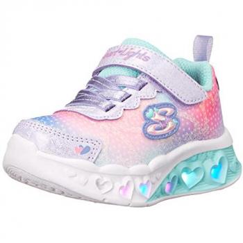 Zapatillas Skechers Flutter Heart Lights 302315L, Simply Love, rosa brillante infantil, talla 33.5 EU, material sintético de malla
