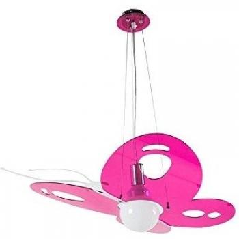 Interfan 51179 - Lámpara colgante, diseño de mariposa, color rosa