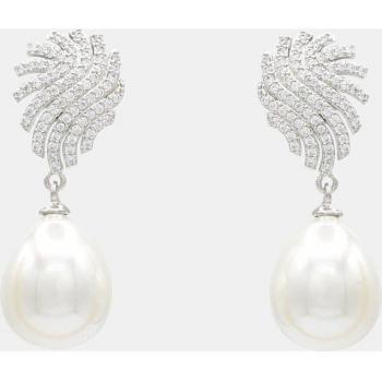Pendientes Burma Feather Pavee con Perla Pera