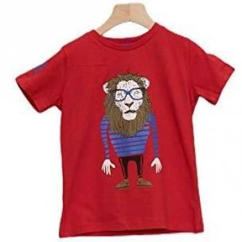 Leone - Camiseta de niño Nerd de Manga Corta - Riesgo Rojo