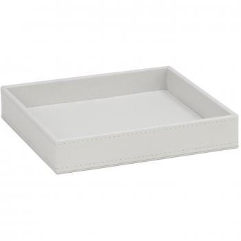 Bandeja Piel blanca 18x18x3
