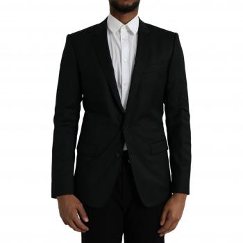 Dolce & Gabbana Black Wool MARTINI Single Breasted Blazer - IT48 | M