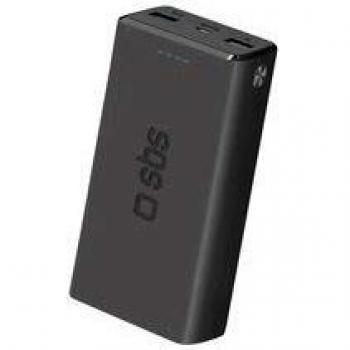 POWERBANK SBS 20.000 mAh 2X USB 2.1A Negro