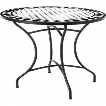 Mesa auxiliar Delfos Cerámica Blanco Negro 90 x 90 x 75 cm