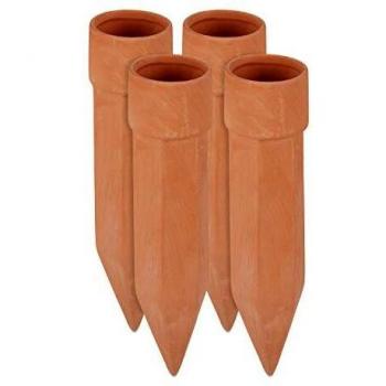Set de 4 Conos de Riego en Terracota para Autorriego, Sistema de Irrigación a Goteo, Capacidad 1.5L, Dimensiones 19x4.5 cm