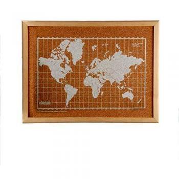 Milimetrado 104330 Mapa del Mundo Blanco de Corcho - Mapamundi de Corcho para la Pared