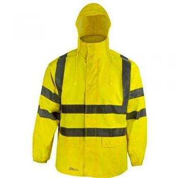 Chaqueta de Lluvia RJG, Talla S, Amarillo Fluorescente