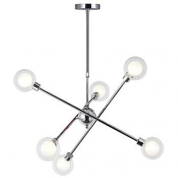Lámpara de Techo Globo 6 Luces Cromo Cristal Record - Diseño y Calidad Excepcionales