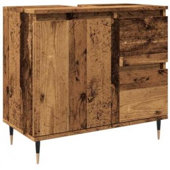Armario de baño madera de ingeniería envejecida 65x33x60 cm