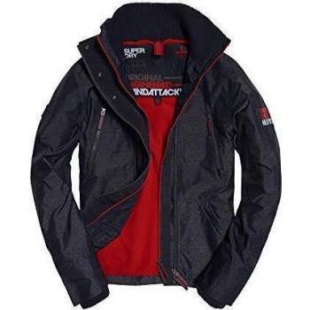 Superdry - Abrigo - para Hombre Azul Indigo Marl/Bright Red X-Small