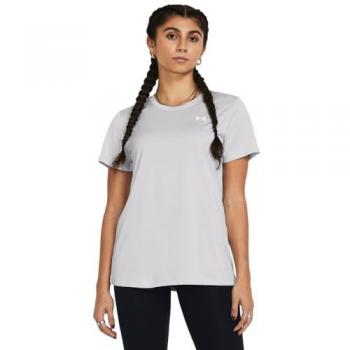 Under Armour Women's Tech Twist Short Sleeve T-Shirt - Comfortable Sports Tee in Grey/White