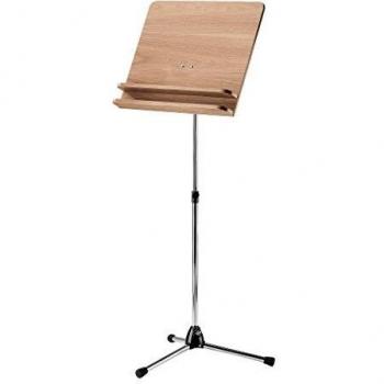 König & Meyer 118/3 Orchestra Music Stand with Walnut Desk and Chrome Base