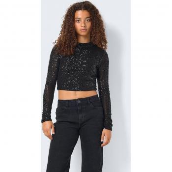 Top corto de lentejuelas para mujer Noisy May