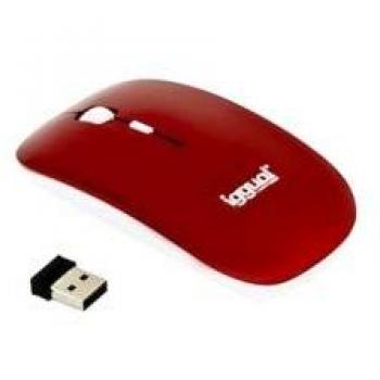 Iggual Slim 2 - Ratón óptico inalámbrico, color rojo