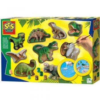 SES Creative - Kit de Modelado y Pintura de Dinosaurios