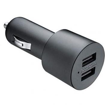 Cargador de Coche Original Nokia DC-20 Dual, 2x1000mAh, Negro, Bulk