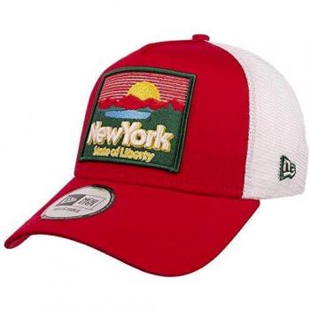 New Era Patch NY State 940 AF Trucker Ne SCA Gorra, Unisex Adulto, Red, Talla Única