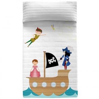 Colcha Infantil Flying Boy 200x260 cm, Cama 105, 100% Algodón (Exterior), 100% Poliéster (Relleno), Calidad de 150 TC, Fabricado en España