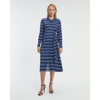 Paz Torras - Vestido camisero de manga larga estampado geométrico sin forro