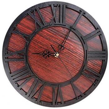 YJSMXYD Relojes de paredReloj de Pared 12 Pulgadas Estilo Retro clásico Grano de Madera números arábigos Reloj de Pared silencioso Cuarzo Relojes de Pared para la decoración casera