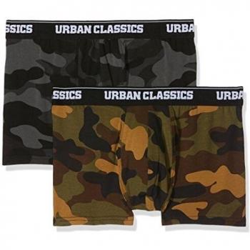 Urban Classics 2-Pack Camo Boxer Shorts for Men - Sizes S to 5XL - Camouflage Design
